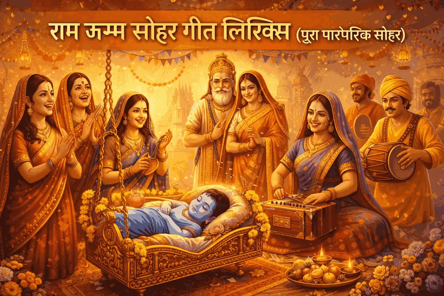 राम जन्म सोहर गीत लिरिक्स (पूरा पारंपरिक सोहर)